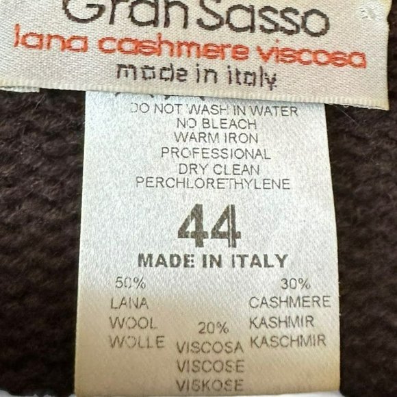 Gran Sasso Brown Cashmere Blend Long Loop Button Cardigan Womens 44 (M) - Picture 2 of 5